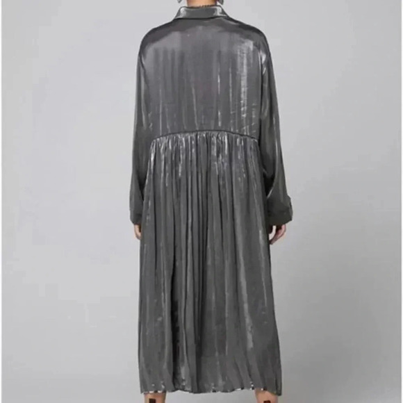 Black Pleated SplitDress New Lapel Long Sleeve Loose Fit Fashion Tide Spring - Picture 6 of 7